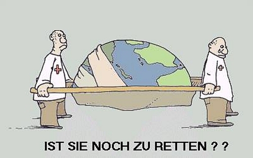 Cartoon: Kranke Welt (medium) by michaskarikaturen tagged umweltkatastrophe