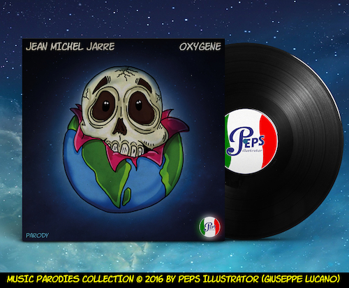 Cartoon: Jean Michel Jarre - Oxygene (medium) by Peps tagged jean,michel,jarre,oxygene