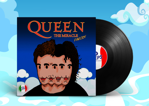 Cartoon: Queen - The Miracle Cover parody (medium) by Peps tagged rockstar,queen,music,parodies,freddymercury