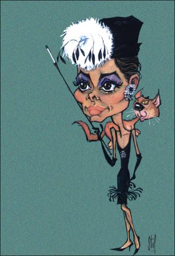Cartoon: Movie Caricatures 22 (medium) by Stef 1931-1995 tagged movie,caricature,audrey,hepburn,hollywood