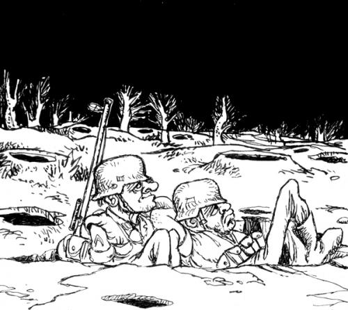 Cartoon: Trenches (medium) by Stef 1931-1995 tagged soldiers,trenches,wwii