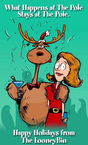Cartoon: Happy Holidays (medium) by thelooneybin tagged holidya,cartoon,humor,christmas,reindeer,funny