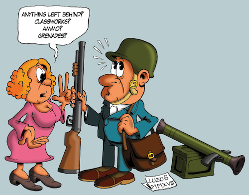 Cartoon: Arm the teachers! (medium) by Ludus tagged school