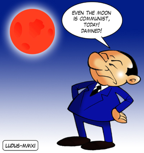 Cartoon: Berlusconi and the red Moon (medium) by Ludus tagged moon,berlusconi