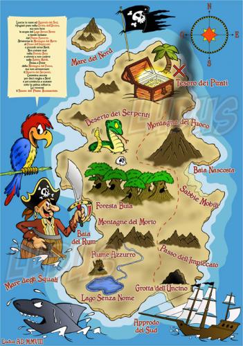 Cartoon: Pirates Treasure Map (medium) by Ludus tagged pirates,treasure,map
