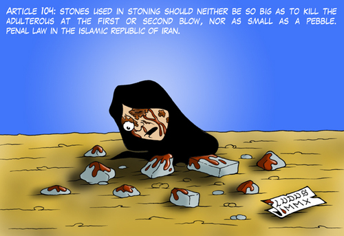 Cartoon: Stoned woman (medium) by Ludus tagged woman,iran,death