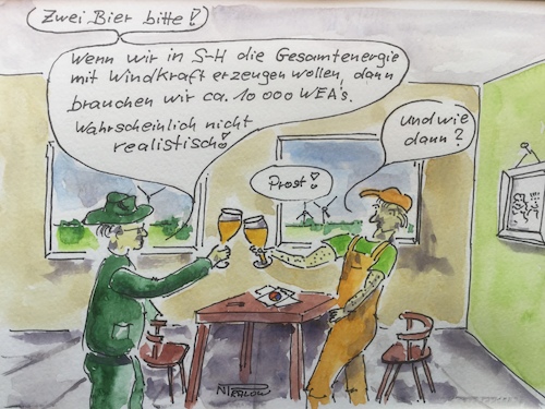 Cartoon: Prost (medium) by Pralow tagged windkraftanlagen,klimawandel,erderwärmung,klimaschutz,aktzeptanz