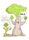 Cartoon: CO2 (small) by BuBE tagged baum,wald,co2,umwelt,klima,natur,bäume,klimaneutral,luft