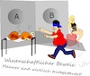 Cartoon: Triebgesteuert (small) by Jochen N tagged trieb,sex,sexy,hähnchen,fast,food,imbiss,wissenschaft,versuch,studie,geruch,geruchssinn,kopftuch,augenbinde
