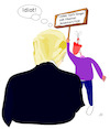 Cartoon: Trump (small) by Jochen N tagged trump idiot protest demo obama america first