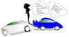 Cartoon: Unfall (small) by Jochen N tagged diesel,auspuff,abgas,autoindustrie,unfall,vw,volkswagen,audi,bmw,daimler,porsche,manipulation,grenzwert,autobau,schwanz,fahrverbot,umwelt,feinstaub
