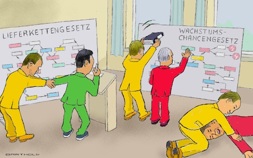 Cartoon: Scholz - wir arbeiten daran (medium) by Barthold tagged olaf,scholz,arbeitgebertag,bda,vorwürfe,schleppende,realisierung,wachstumschancengesetz,bürokratiemonster,lieferkettengesetz,verschlankung,regierungsarbeit,magnettafeln,gegenseitige,angriffe,behinderung,dysfunktional,cartoon,karikatur,barthold,olaf,scholz,arbeitgebertag,bda,vorwürfe,schleppende,realisierung,wachstumschancengesetz,bürokratiemonster,lieferkettengesetz,verschlankung,regierungsarbeit,magnettafeln,gegenseitige,angriffe,behinderung,dysfunktional,cartoon,karikatur,barthold