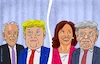 Cartoon: Age is Relative (small) by Barthold tagged america,usa,presidential,election,2024,campaign,battle,for,votes,handicap,age,joe,biden,donald,trump,artificially,aged,kamala,harris,cartoon,caricature,barthold