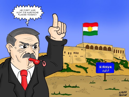 Cartoon: Erdogan_Kurdistan_Kirkuk (medium) by Tacasso tagged erdogan,türkei,turkey,kurdistan,kurden,kirkuk,kurdish,kurdisch,kurds,kdp,akp,barzani,naher,osten