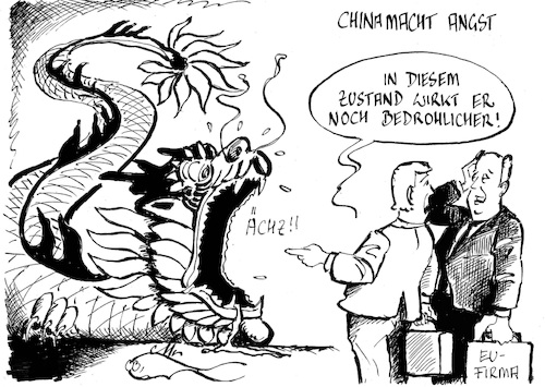 Cartoon: Angst vor China (medium) by Michael Riedler tagged china,konjunktur,konjunkturdelle,weltkonjunktur,wirtschaftswachstum
