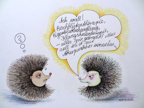 Cartoon: alles daneben gegangen ... (medium) by katzen-gretelein tagged gesundheit,igel