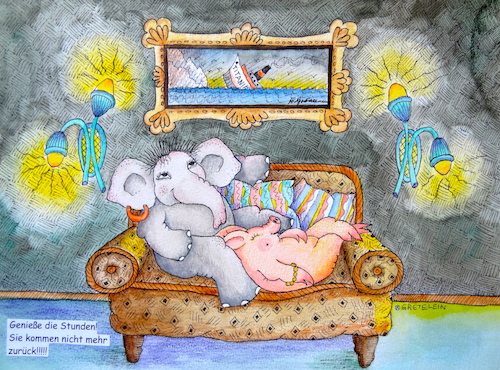 Cartoon: verliebter elefant (medium) by katzen-gretelein tagged liebe,beziehung