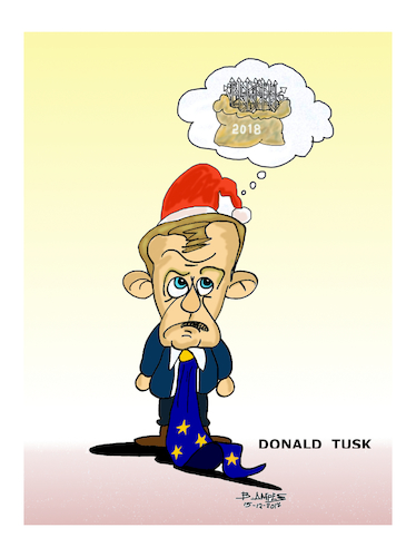 Cartoon: Donald Franciszek Tusk (medium) by vasilis dagres tagged immigration,problem,donald,franciszek,tusk