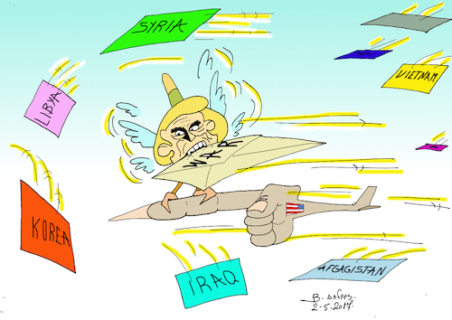 Cartoon: DONALD TRUMP WAR (medium) by vasilis dagres tagged donald,trump,war,kore