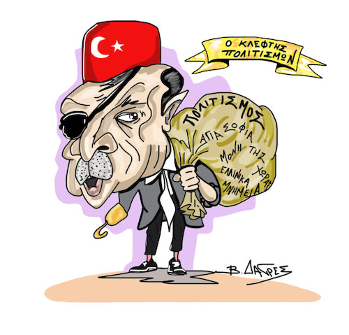 Cartoon: THE CULTURE THIEF (medium) by vasilis dagres tagged erdogan,turkey