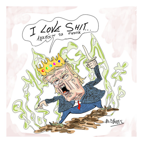 Cartoon: The king (medium) by vasilis dagres tagged trump