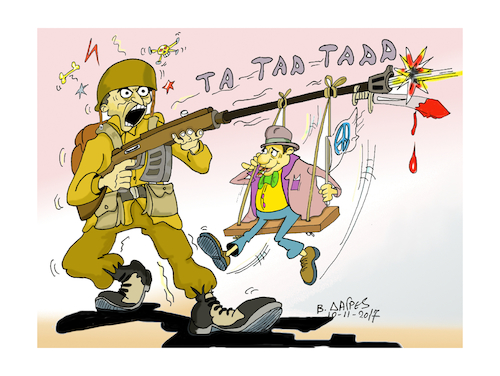 Cartoon: the soldier (medium) by vasilis dagres tagged internasional
