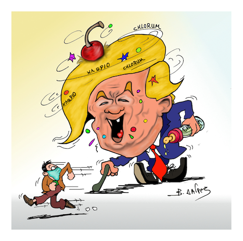 Cartoon: TRUMP (medium) by vasilis dagres tagged trump,conid19