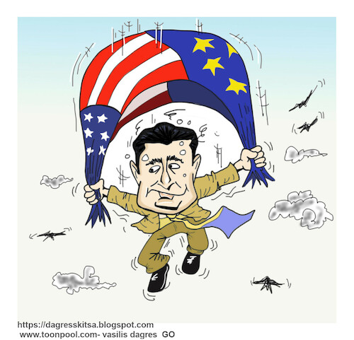 Cartoon: VOLODYMYR ZELENSKY (medium) by vasilis dagres tagged war