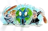 Cartoon: Trump vs Kim (small) by Jens Natter tagged trump,kim,jong,un,usa,nordkorea,fake,news,konflikt,the,scream,der,schrei,2017,conflict,raketen,earth,erde,welt,world,edvard,munch