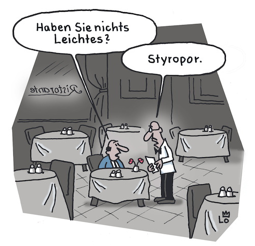 Cartoon: Auf Diät (medium) by Lo Graf von Blickensdorf tagged leichte,kost,diät,fastenkur,styropor,ernährung,gesund,schonkost,restaurant,kellner,ober,bedienung,speisekarte,menue,gesundheit,leichte,kost,diät,fastenkur,styropor,ernährung,gesund,schonkost,restaurant,kellner,ober,bedienung,speisekarte,menue,gesundheit