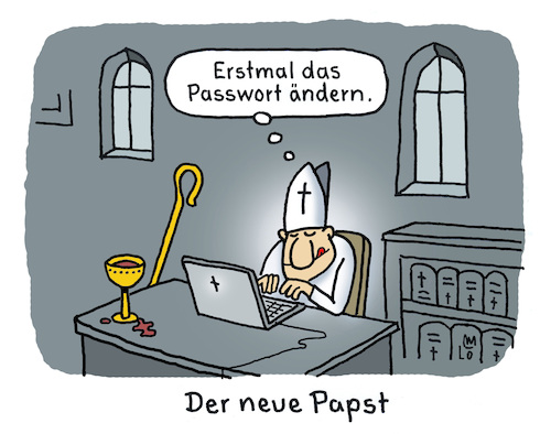 Cartoon: Der neue Papst (medium) by Lo Graf von Blickensdorf tagged pontifex,neuer,papst,konklave,passwort,vatikan,karikatur,lo,graf,cartoon,habemus,papam,heiliger,stuhl,sixtinische,kapelle,weißer,rauch,bischöfe,katholizismus,religion,pontifex,neuer,papst,konklave,passwort,vatikan,karikatur,lo,graf,cartoon,habemus,papam,heiliger,stuhl,sixtinische,kapelle,weißer,rauch,bischöfe,katholizismus,religion