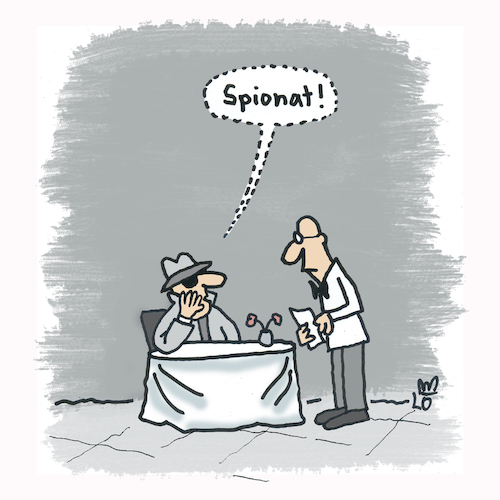 Cartoon: Geheimdienstmann (medium) by Lo Graf von Blickensdorf tagged geheimdienst,spion,restaurant,spinat,ober,geheimdienst,spion,restaurant,spinat,ober