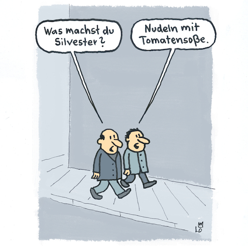 Cartoon: Silvester (medium) by Lo Graf von Blickensdorf tagged silvester,neujahr,nudeln,silvester,neujahr,nudeln