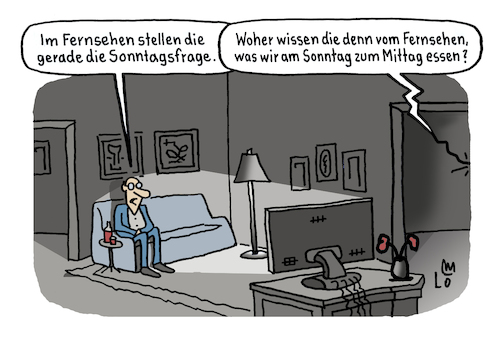 Cartoon: Sonntagsfrage (medium) by Lo Graf von Blickensdorf tagged wahl,neuwahl,ampel,spd,cdu,fdp,grüne,politik,sonntagsfrage,sonntagsessen,karikatur,lo,graf,cartton,koalition,bundestag,bundeskanzler,scholz,merz,bundestagswahl,fernseher,tv,wohnzimmer,zu,hause,ehe,ehepaar,ehemann,ehefrau,forsa,insa,wahlumfrage,analyse,infratest,wahl,neuwahl,ampel,spd,cdu,fdp,grüne,politik,sonntagsfrage,sonntagsessen,karikatur,lo,graf,cartton,koalition,bundestag,bundeskanzler,scholz,merz,bundestagswahl,fernseher,tv,wohnzimmer,zu,hause,ehe,ehepaar,ehemann,ehefrau,forsa,insa,wahlumfrage,analyse,infratest