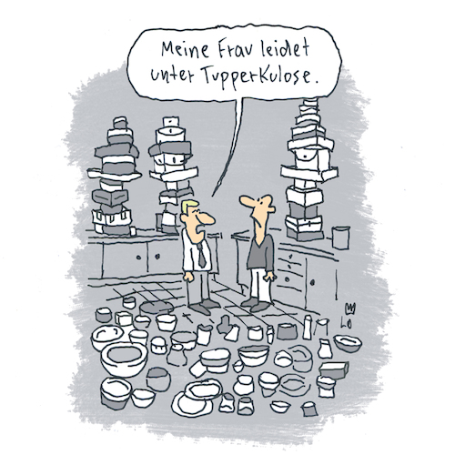 Cartoon: Tupper (medium) by Lo Graf von Blickensdorf tagged tupper,küche,behälter,tupper,küche,behälter