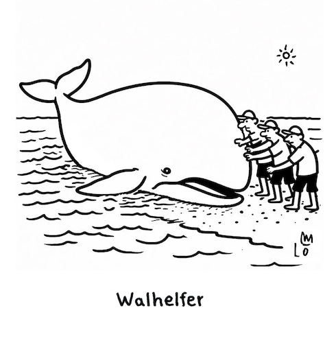 Cartoon: Walhelfer SW (medium) by Lo Graf von Blickensdorf tagged wal,timmy,buckelwal,wortspiel,walhelfer,ostsee,timmendorfer,strand,karikatur,lo,graf,cartoon,drama,rettung,gestrandet,rettungsversuch,wal,timmy,buckelwal,wortspiel,walhelfer,ostsee,timmendorfer,strand,karikatur,lo,graf,cartoon,drama,rettung,gestrandet,rettungsversuch
