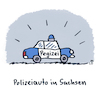 Cartoon: In Sachsen (small) by Lo Graf von Blickensdorf tagged pegida,polizei,plauen,chemnitz,afd,rechte,nazis,neonazis,polizsten,polizeiauto,streifenwagen,funkwagen,demonstration,bullen