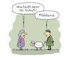 Cartoon: Mäh (small) by Lo Graf von Blickensdorf tagged schaf,schäfer,mäh,frage,mann,frau,melanie,kosename,spitzname,wiese,mähen,wortspiel,cartoon