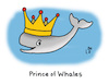 Cartoon: Prince of (small) by Lo Graf von Blickensdorf tagged prince,of,whales,pun,crown,lo,graf,earl,wales,cartoon,whale,sea,ocean,noble,nature,endangered,animal,species