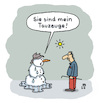 Cartoon: Tauwetter (small) by Lo Graf von Blickensdorf tagged winter,schneemann,tauwetter,trauzeuge,mann,hitzewelle,wortspiel,karikatur,lo,cartoon
