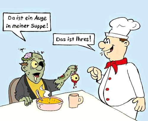 Cartoon: Zombie Soup (medium) by freshdj tagged zombie,soup,food,restaurante