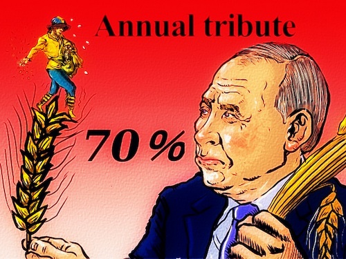 Cartoon: Annual tribute (medium) by takeshioekaki tagged putin