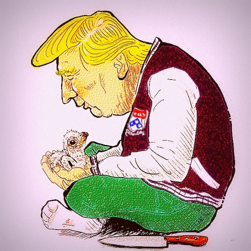 Cartoon: GentleTrump (medium) by takeshioekaki tagged trump