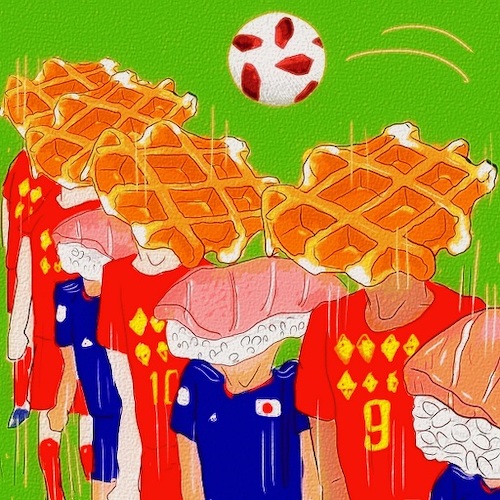 Cartoon: Sushi (medium) by takeshioekaki tagged football