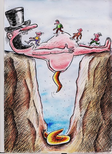 Cartoon: Bottom (medium) by vadim siminoga tagged elections,taxes,fraud,corruption,economy,immigration