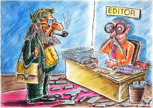 Cartoon: Editor (medium) by vadim siminoga tagged writers,creativity,editor,muse,scissors,graphomania