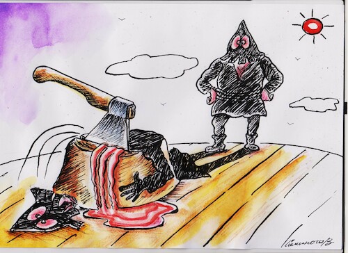 Cartoon: Executioner (medium) by vadim siminoga tagged executioner,shadow,dictatorship,war,economy,world