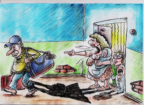 Cartoon: Shadow (medium) by vadim siminoga tagged family,children,divorce,cheating,school,money,work