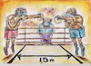 Cartoon: distance (small) by vadim siminoga tagged coronavirus,boxing,distance,contact,martial,arts,medicine,protection