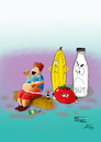 Cartoon: Angry Food (small) by Orhan ATES tagged health,eat,human,food,angry,obesity,healthy